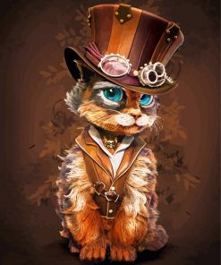 Steampunk Cat Fantasy Paint By Numbers