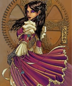 Steampunk Lady Paint By Numbers