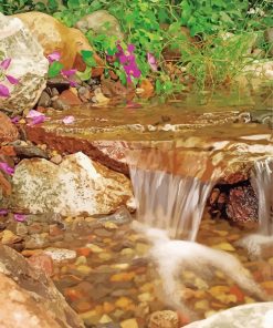 Serene Waterfall Landscape Paint By Numbers