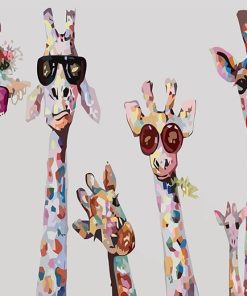 Colorful Stylish Giraffes Paint By Numbers