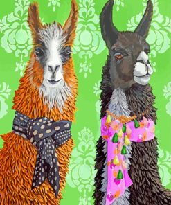 Stylish Alpaca Animal Paint By Numbers