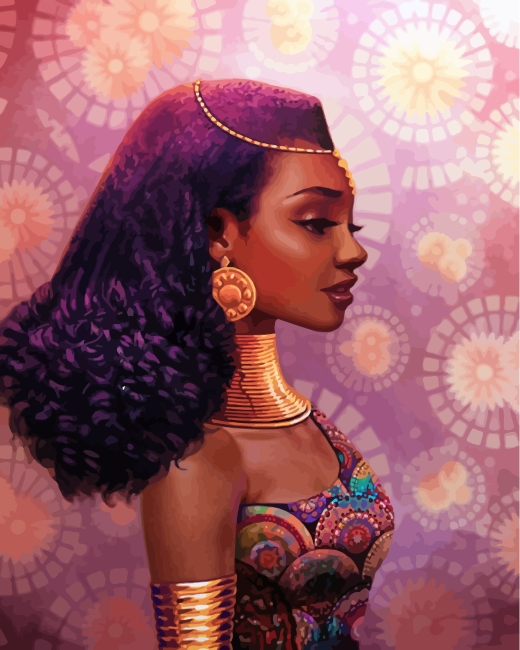 Completed Elegant African Woman Artwork