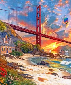 Golden Gate Sunset Paint By Numbers