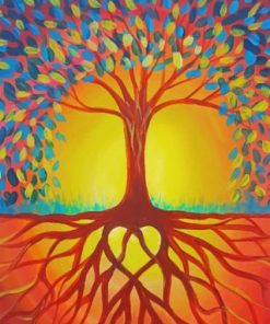 Sunset Roots Tree of Life Paint By Numbers