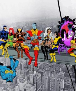 Superheroes on Skyscraper Paint By Numbers