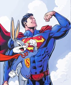 Superman and Bugs Bunny Heroes Paint By Numbers