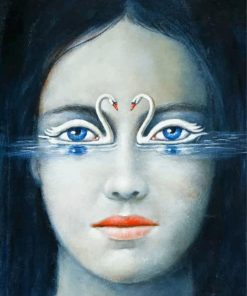 Swans Abstract Faces Paint By Numbers