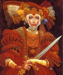 Sword-Wielding Woman Paint By Numbers