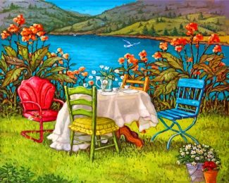 Scenic Table Setting Paint By Numbers