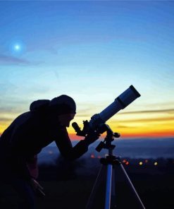Telescope Silhouette Paint By Numbers