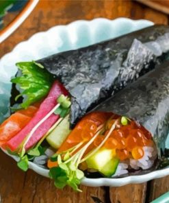 Hand Roll Sushi Paint By Numbers