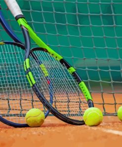 Tennis Rackets and Balls Paint By Numbers