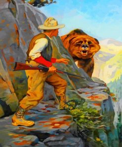 Bear Attack Nature Paint By Numbers