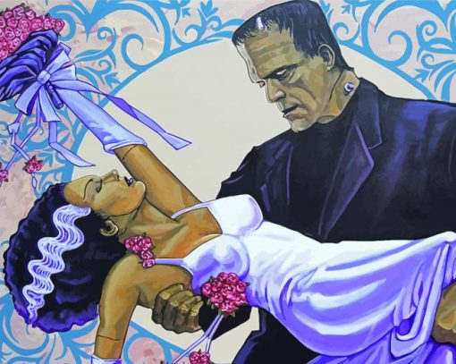 the-bride-of-frankenstein-Wedding-paint-by-number