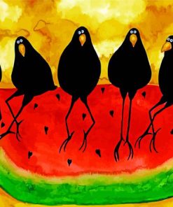 Crow Watermelon Scene Paint By Numbers