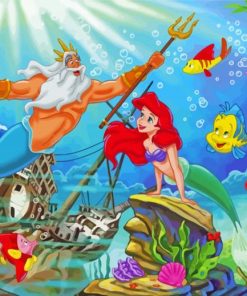 Little Mermaid Underwater Scene Paint By Numbers