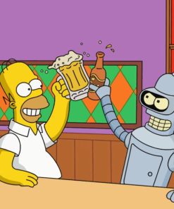 Simpsons and Futurama Duo Paint By Numbers