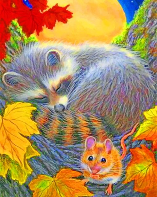 the-sleeping-raccoon-paint-by-number