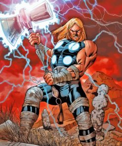 Thor God Of Thunder Comic Paint By Numbers