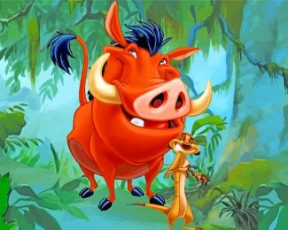 Disney Timon and Pumbaa Paint By Numbers