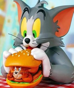 Tom and Jerry Cartoon Burger Paint By Numbers