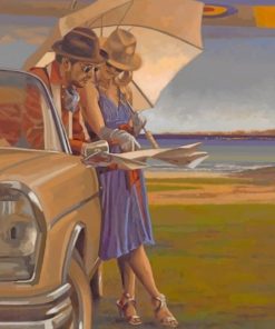Romantic Travelers in Vintage Style Paint By Numbers