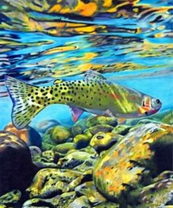 Trout Fish Ocean Scene Paint By Numbers