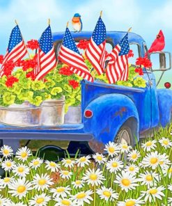 Patriotic Truck Garden Paint By Numbers