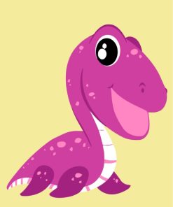 Purple Dinosaur Kids Paint By Numbers