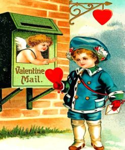 Romantic Cherubs Valentine Paint By Numbers