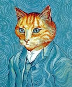 Van Gogh Inspired Cat Paint By Numbers