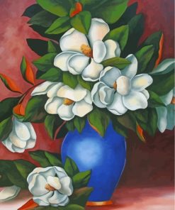 Blue Magnolia Vases Paint By Numbers