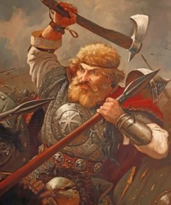 Vintage Viking Battle Scene Paint By Numbers