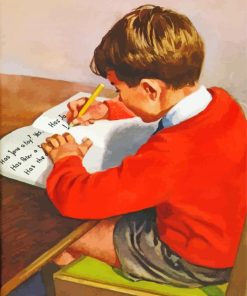 Vintage School Boy Paint By Numbers