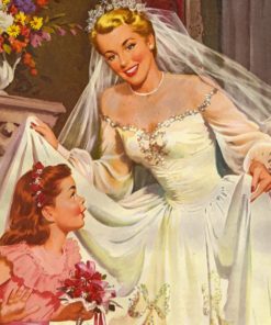 Vintage Bride Wedding Paint By Numbers