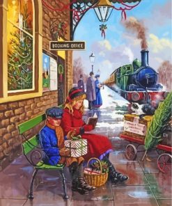 Vintage Christmas Train Journey Paint By Numbers