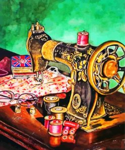 Retro Sewing Machine Paint By Numbers