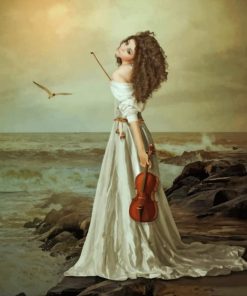 Beachside Violinist Paint By Numbers