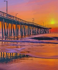 Golden Virginia Beach Sunset Paint By Numbers
