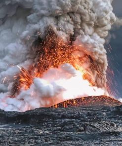 Ocean Volcano Fire Paint By Numbers