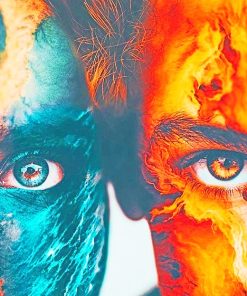 Abstract Water and Fire Eyes Paint By Numbers