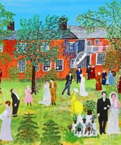 Grandma Moses Wedding Scene Paint By Numbers