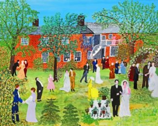 Grandma Moses Wedding Scene Paint By Numbers