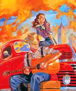 Romantic Cowboy Couple Paint By Numbers