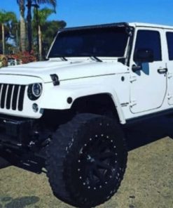 White Jeep Wrangler Adventure Paint By Numbers