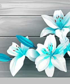 Blue Flowers Tranquility Paint By Numbers