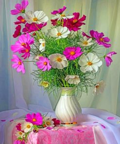 Purple and White Floral Aesthetic Paint By Numbers