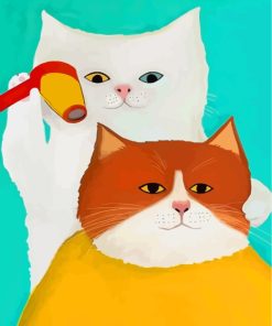 White Cat Animal Paint By Numbers