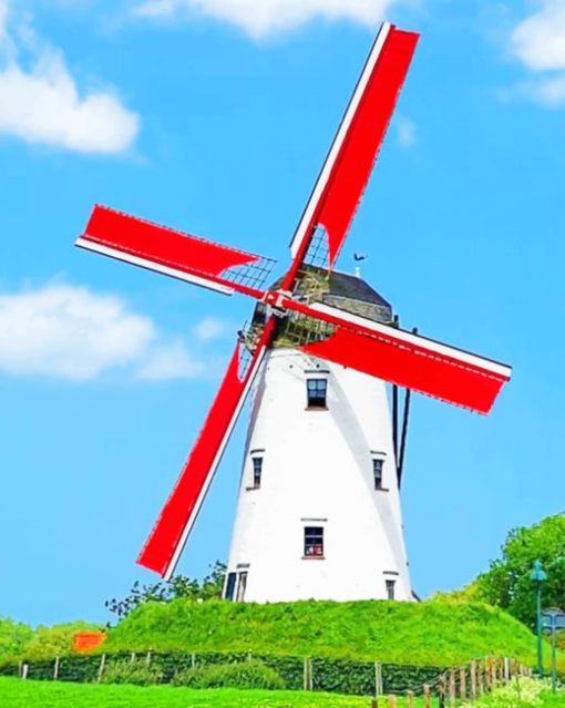 white-windmill-paint-by-number