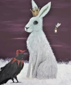 Winter Hare in Snow Paint By Numbers